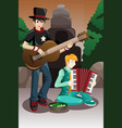 street musicians performing vector image