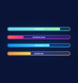 colorful loading bar set modern web element vector image vector image