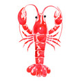 lobster watercolor for sea life vector image vector image