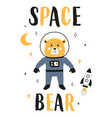 space print with cute bear vector image vector image
