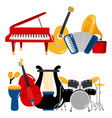 cartoon music instruments vector image