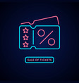 neon poster sale of tickets modern vector image