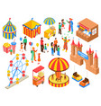 amusement park isometric set vector image
