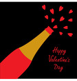 happy valentines day love card champagne bottle vector image