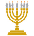 jewish menorah candlestick vector image