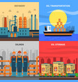 oil concept icons set vector image vector image