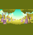 pet cemetery landscape tombstone with footprint vector image