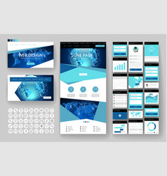 Website design template and interface elements Vector Image