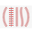 baseball ball stitches red lace seam isolated vector image vector image