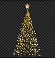 christmas tree of stars on the transparent vector image vector image