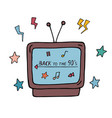 doodle retro tv from 1990s isolated vintage vector image vector image