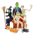 halloween party group vector image vector image