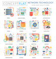 infographics mini concept network technology icons vector image