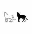 modern black wolf logo collection vector image