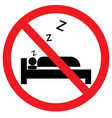 no sleeping icon on white background vector image vector image