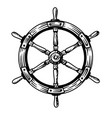 ship steering wheel sketch engraving vector image