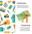 tourism banner design with flat map vector image