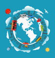 travel around the earth go concept vector image