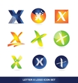 letter x logo icon set 3d vector image