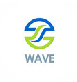round wave business logo vector image