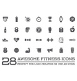 set of fitness aerobics gym elements vector image