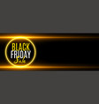 black friday sale golden glowing banner with text vector image vector image