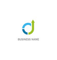 round colored arrow up business logo vector image