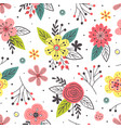 floral seamless pattern on white background vector image vector image