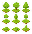 isometric trees and bushes collection of trees vector image vector image