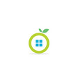 fruit house eco logo vector image