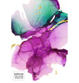high quality alcohol ink shape in pink green vector image