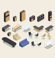 office furniture isometric collection vector image