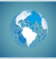 world globe on a blue background vector image