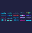 colored sound waves collection analog and digital vector image