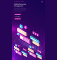 document manager business isometric concept vector image vector image