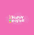happy easter hipster rabbit celebration design vector image