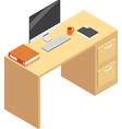 isometric desk vector image vector image