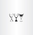 stylized wine glass set design vector image