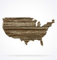 usa map old rustic timber cutout vector image vector image