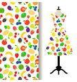 women dress fabric with fruits pattern vector image