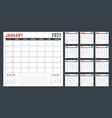 calendar for 2022 starts sunday vector image