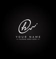 h letter signature logo - initial alphabet for vector image vector image
