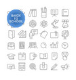 back to school outline icon set pictogram vector image