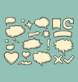 set speech and thought bubbles vintage vector image