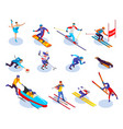 winter sports isometric icons set vector image vector image