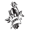 cutlery with rose vector image vector image