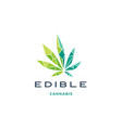 geometric cannabis logo low poly glass crystal vector image