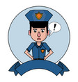 police and blank ribbon banner colorful vector image