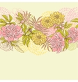 seamless pattern with flowers hand drawn vector image