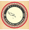 vintage label-sticker cards of solomon islands vector image